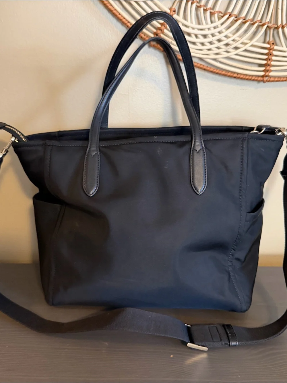 kate spade Black Nylon Chelsea Satchel with Gold Hardware
